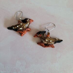 Roadrunner New Mexico state bird earrings vintage